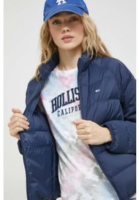 Tommy Jeans kurtka puchowa damska kolor granatowy przejściowa. Kolor: niebieski. Materiał: puch. Długość rękawa: raglanowy rękaw #4
