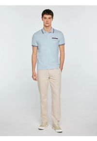 Big-Star - Koszulka męska polo z kontrastowym wykoŅczeniem niebieska Polos 400. Typ kołnierza: polo. Kolor: niebieski. Materiał: dzianina, materiał. Wzór: nadruk. Styl: elegancki, klasyczny, sportowy #3