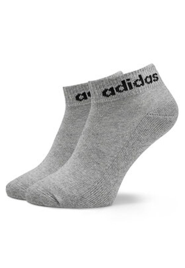 Adidas - adidas Skarpety Niskie Unisex Linear Ankle Socks Cushioned Socks 3 Pairs IC1304 Szary. Kolor: szary. Materiał: bawełna