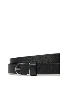 Calvin Klein Pasek Damski Ck Metal Round Buckle 2.5_Mono K60K613150 Czarny. Kolor: czarny. Materiał: skóra