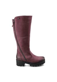 Bordowe Kozaki Simen Damskie Modne Ocieplane Buty. Okazja: na co dzień. Kolor: czerwony. Materiał: materiał. Szerokość cholewki: normalna. Styl: casual, elegancki #6