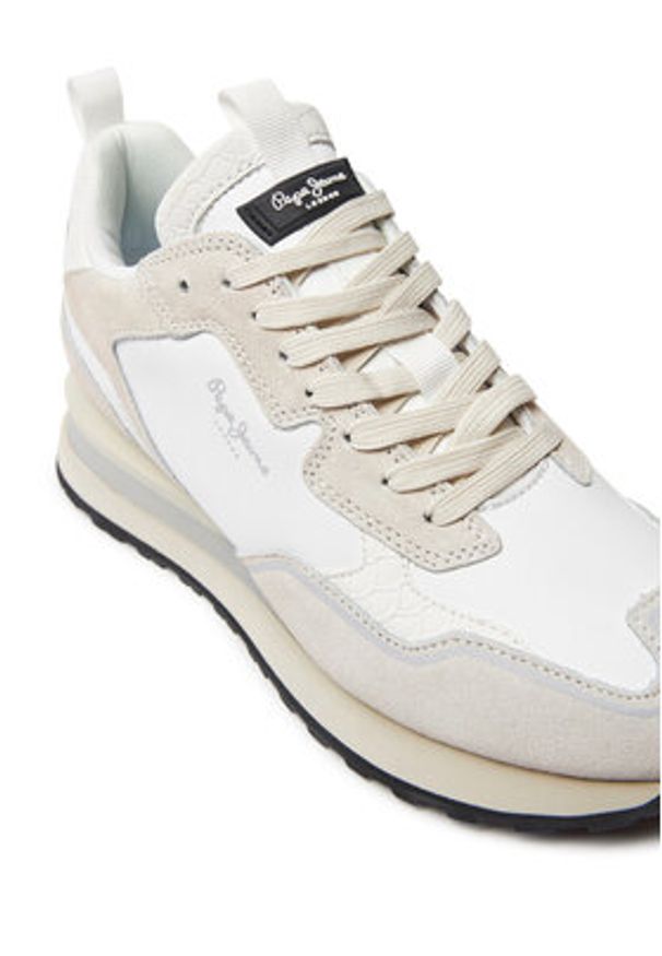 Pepe Jeans Sneakersy PLS60012 Biały. Kolor: biały. Materiał: zamsz, skóra