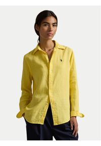 Polo Ralph Lauren Koszula 211970730502 Żółty Regular Fit. Typ kołnierza: polo. Kolor: żółty. Materiał: len #1