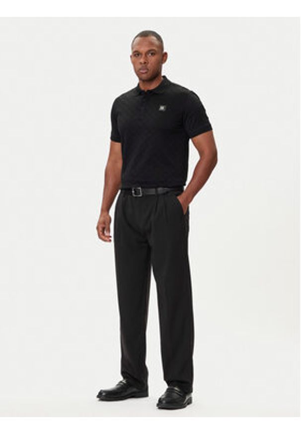 Karl Lagerfeld - KARL LAGERFELD Polo 745006 554201 Czarny Regular Fit. Typ kołnierza: polo. Kolor: czarny. Materiał: bawełna