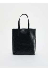 Reserved - Torebka shopper z imitacji skóry - czarny. Kolor: czarny. Materiał: skórzane #1