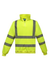 YOKO - Bluza Rozpinana Dla Dorosłych Unisex HiVis Quarter Zip. Kolor: żółty