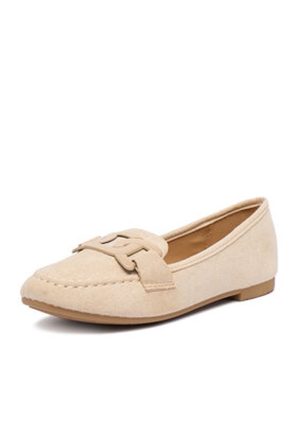 DeeZee Mokasyny LE601-41 Beżowy. Kolor: beżowy. Materiał: materiał