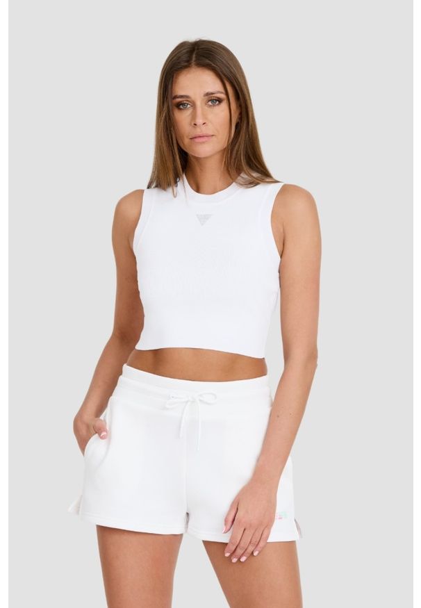 Guess - GUESS Biały damski top Alexia Tank, Rozmiar M. Kolor: biały