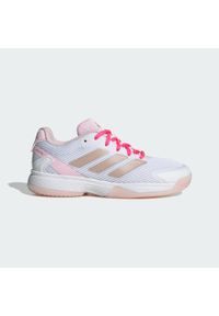 Adidas - Buty Ubersonic Tennis Kids. Kolor: szary, biały, wielokolorowy, różowy. Materiał: materiał. Sport: tenis