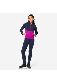 Decathlon - Dres dziecięcy Domyos. Kolor: wielokolorowy, niebieski, fioletowy. Materiał: materiał, poliester, elastan. Styl: sportowy