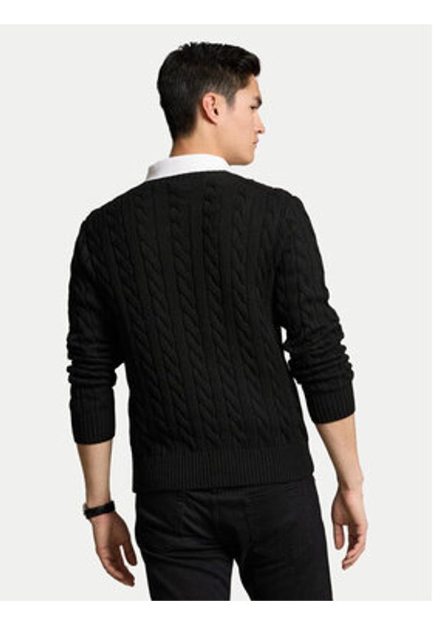 Polo Ralph Lauren Sweter Roving 710775885012 Czarny Regular Fit. Typ kołnierza: polo. Kolor: czarny. Materiał: bawełna