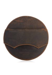 Okrągła listonoszka skórzana PAOLO PERUZZI T-92-HBR brązowa. Kolor: brązowy. Sezon: jesień, zima. Materiał: skórzane. Styl: vintage, elegancki. Rodzaj torebki: na ramię #1