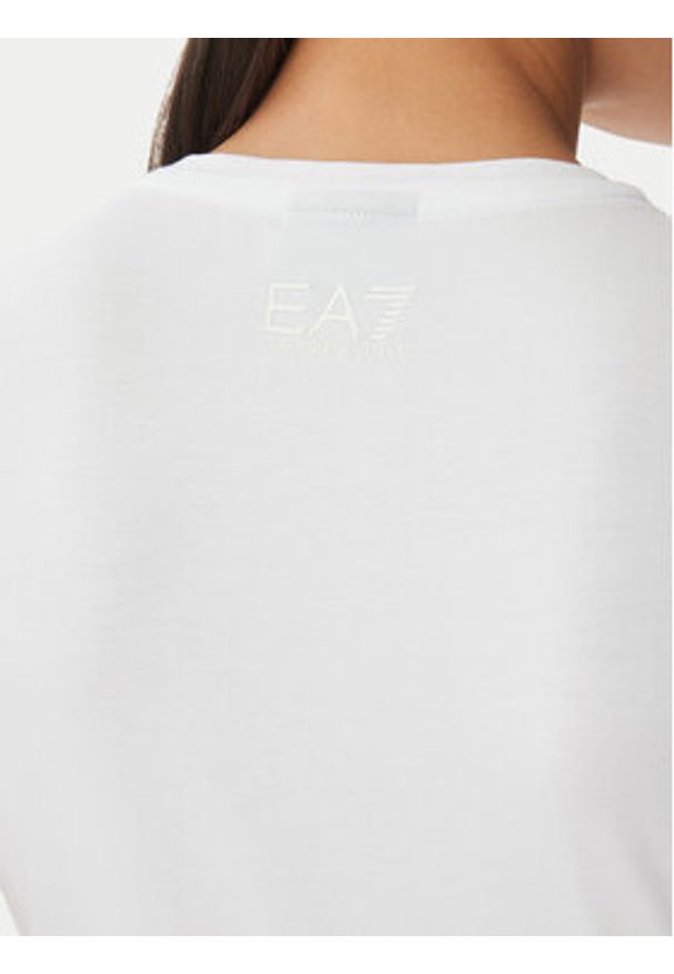 EA7 Emporio Armani Sukienka codzienna 7W001062 AF10373 U0002 Biały Regular Fit. Okazja: na co dzień. Kolor: biały. Materiał: bawełna. Typ sukienki: proste. Styl: casual