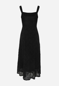 Born2be - Czarna Taliowana Sukienka Koktajlowa z Koronki Ashelis. Kolor: czarny. Materiał: koronka. Długość rękawa: na ramiączkach. Wzór: koronka. Styl: wizytowy #2