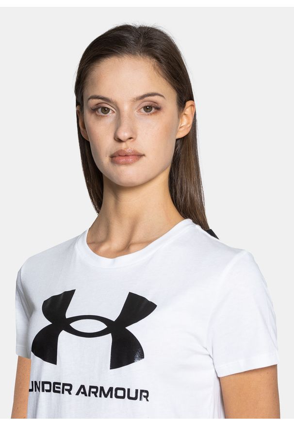 Koszulka damska Under Armour Live Sportstyle Graphic Ssc (1356305-102). Kolor: biały. Materiał: poliester, bawełna. Sport: turystyka piesza