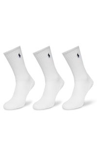 Polo Ralph Lauren Skarpety długie 455918021001 Biały. Kolor: biały. Materiał: materiał, bawełna
