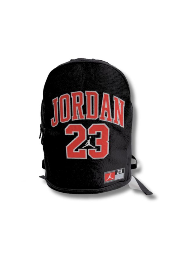 Plecak szkolny sportowy Nike AIR Jordan JERSEY BACKPACK- 9A0780-023. Kolor: czerwony, wielokolorowy, czarny, biały. Materiał: jersey. Styl: sportowy