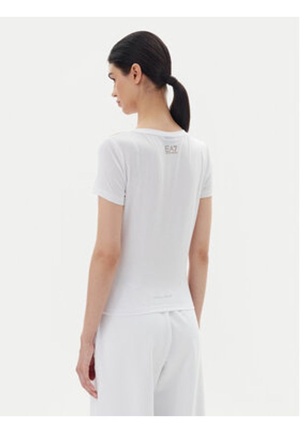 EA7 Emporio Armani T-Shirt 7W000274 AF12945 U0002 Biały Slim Fit. Kolor: biały. Materiał: syntetyk, wiskoza