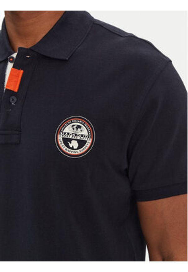 Napapijri Polo E-Clanis NP0A4ID31761 Granatowy Regular Fit. Typ kołnierza: polo. Kolor: niebieski. Materiał: bawełna