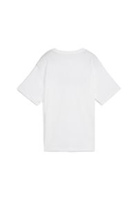 Puma - Damska luźna koszulka Essentials z logo No.1 PUMA White. Kolor: biały. Materiał: guma. Wzór: nadruk. Sport: fitness