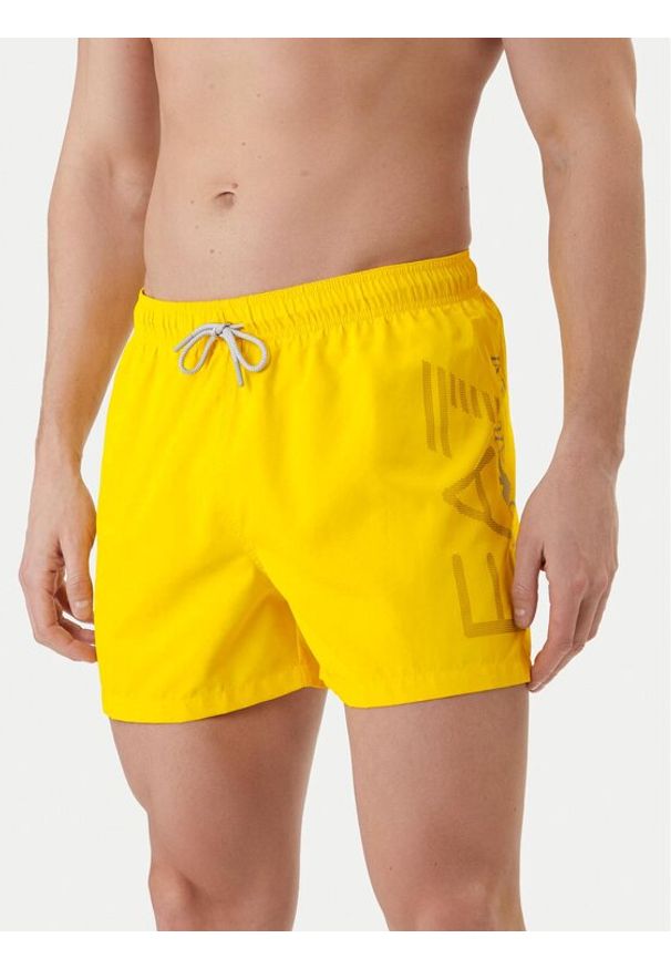 EA7 Emporio Armani Szorty kąpielowe 7M002001 AF14497 M2004 Żółty Regular Fit. Kolor: żółty. Materiał: syntetyk