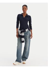 Tommy Jeans Bluzka Essential DW0DW21933 Granatowy Slim Fit. Kolor: niebieski. Materiał: bawełna #4