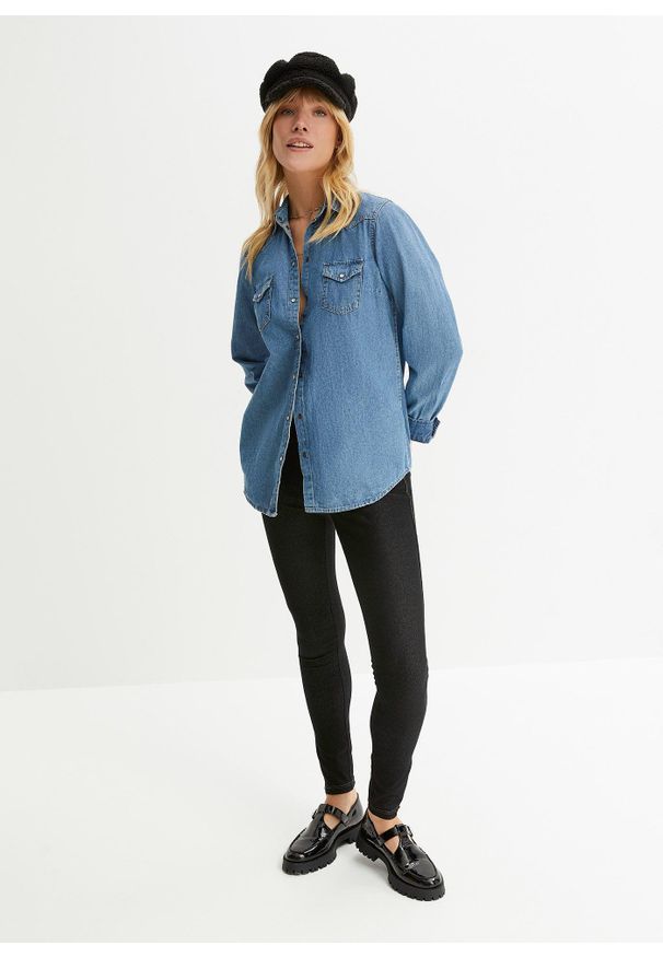 bonprix - Legginsy o wyglądzie dżinsów. Kolor: czarny