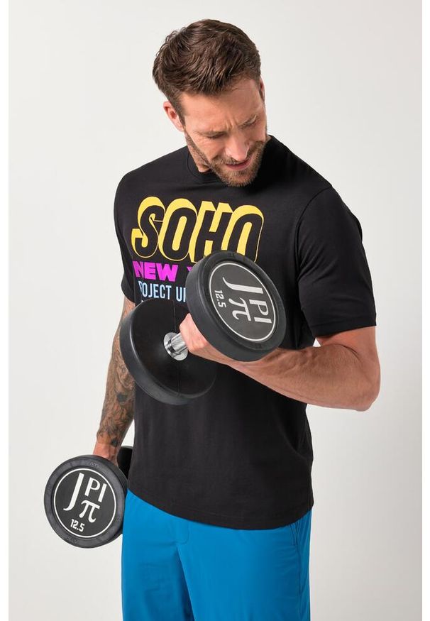 JAY-PI - Męska T-shirt FLEXNAMIC® fitness rękaw 1/2 do rozm. 7XL. Kolekcja: plus size. Kolor: czarny. Materiał: bawełna, elastan, materiał. Sport: fitness