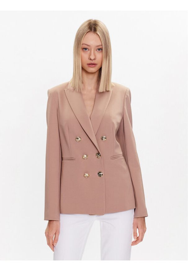 Pinko Marynarka Alexia PE 23 BLK01 100256 A0IG Beżowy Regular Fit. Kolor: beżowy. Materiał: syntetyk