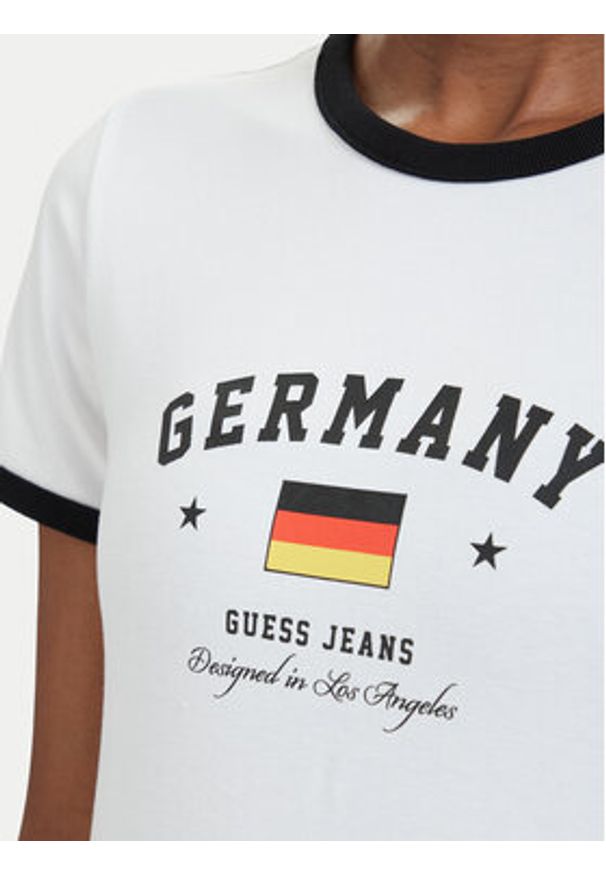 Guess Jeans T-Shirt 183096 Biały Classic Fit. Kolor: biały. Materiał: bawełna