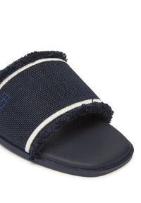 TOMMY HILFIGER - Tommy Hilfiger Klapki Fringe Canvas Flat Sandal FW0FW08908 Granatowy. Kolor: niebieski. Materiał: materiał #6