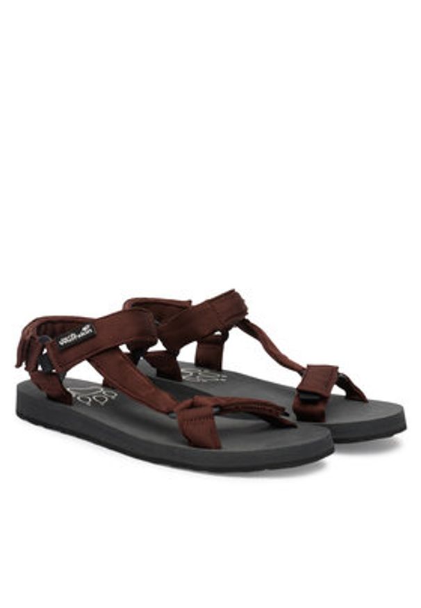 Jack Wolfskin Sandały Taiga A65623 Brązowy ciemny. Kolor: brązowy. Materiał: materiał