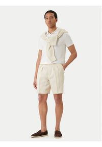 BOSS Szorty materiałowe H-Perin 50561858 Beżowy Tapered Fit. Kolor: beżowy. Materiał: len #5