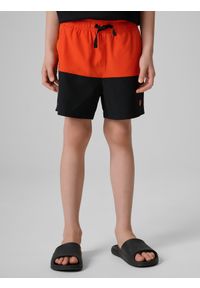 4f - 4F Spodenki plażowe boardshorty chłopięce - czerwone 158/164 (12-14 lat). Kolor: czerwony. Materiał: włókno #2