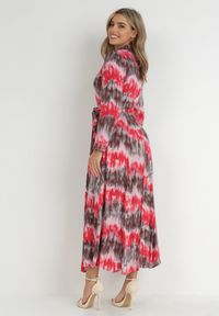 Born2be - Czerwona Sukienka Nephohsa. Kolor: czerwony. Materiał: materiał. Długość rękawa: długi rękaw. Typ sukienki: koszulowe. Styl: elegancki. Długość: maxi #6