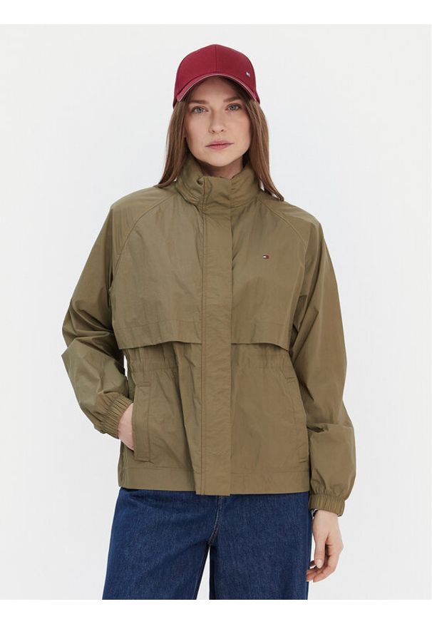 TOMMY HILFIGER - Tommy Hilfiger Wiatrówka WW0WW46444 Khaki Relaxed Fit. Kolor: brązowy. Materiał: syntetyk