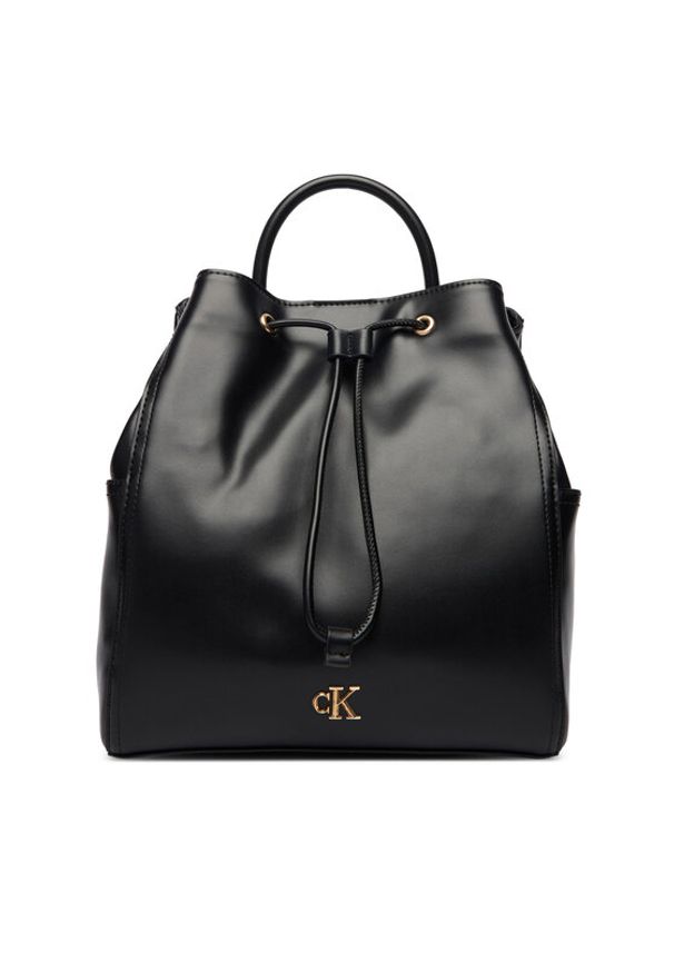 Calvin Klein Plecak Ck Drawstring Backpack LV04F3329G Czarny. Kolor: czarny. Materiał: skóra