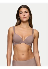 Triumph Biustonosz z fiszbiną Make-Up Illusion 10217848 Brązowy. Kolor: brązowy. Materiał: syntetyk #1