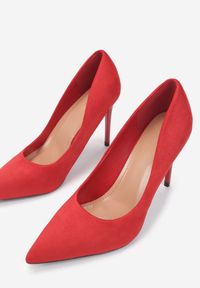 Born2be - Czerwone Szpilki Typhaeno. Nosek buta: szpiczasty. Kolor: czerwony. Szerokość cholewki: normalna. Wzór: gładki. Obcas: na szpilce. Styl: klasyczny, elegancki #3