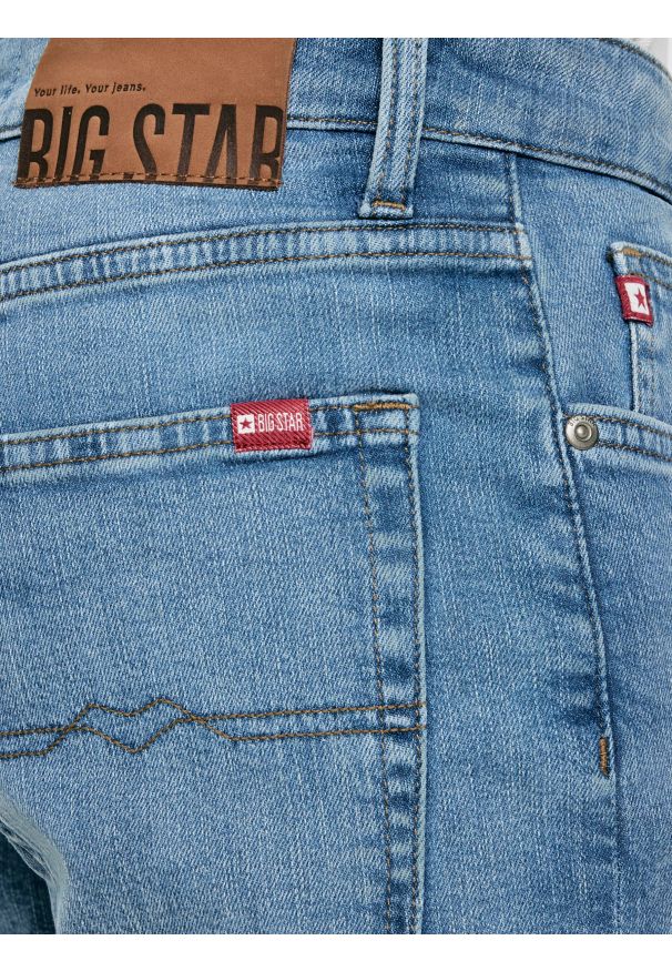 Big-Star - Szorty męskie jeansowe niebieskie Aden 268. Okazja: na co dzień. Kolor: niebieski. Materiał: jeans. Styl: sportowy, casual