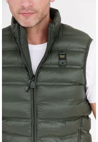 Blauer USA - BLAUER Zielony puchowy bezrękawnik męski logan, Rozmiar 3XL. Kolor: zielony. Materiał: puch. Długość rękawa: bez rękawów