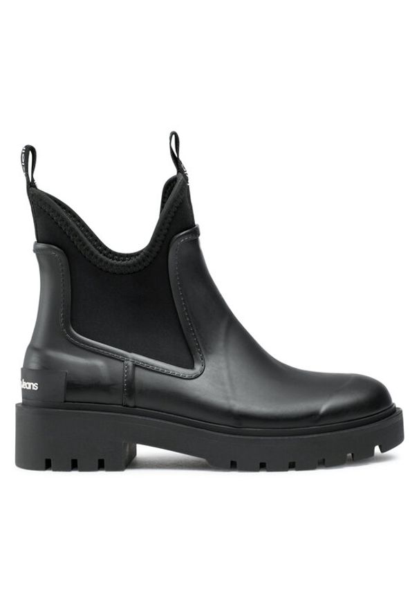 Calvin Klein Jeans Kalosze Mid Rainboot Chelsea YW0YW01034 Czarny. Kolor: czarny. Materiał: syntetyk
