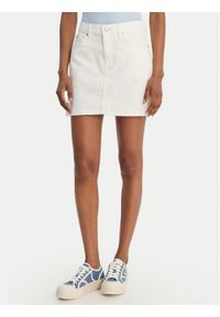 Guess Jeans Spódnica jeansowa W6RD0Q D6521 Biały Regular Fit. Kolor: biały. Materiał: bawełna #1
