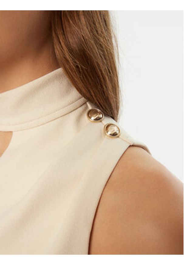 Guess Bluzka W5RP05 KCBO2 Écru Regular Fit. Materiał: syntetyk