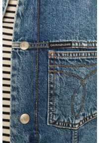 Calvin Klein Jeans - Kurtka jeansowa. Okazja: na co dzień. Typ kołnierza: bez kaptura. Kolor: niebieski. Materiał: tkanina, bawełna, denim. Wzór: gładki. Styl: casual #6