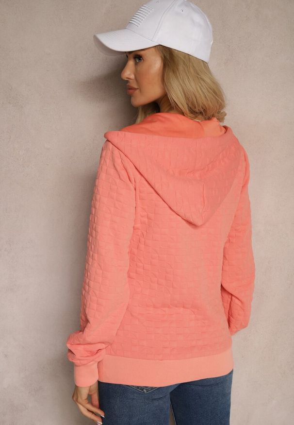 Renee - Różowa Bluza z Bawełną i Kapturem na Suwak Arsetia. Kolor: różowy. Materiał: bawełna