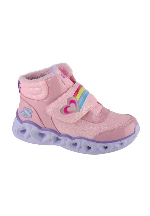 skechers - Buty zimowe dziewczęce, Skechers Heart Lights - Brilliant Rainbow. Kolor: różowy. Sezon: zima