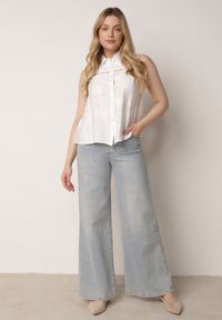 Born2be - Biała Wiskozowa Koszula Bez Rękawów w Stylu Boho z Haftem Viviebelle. Okazja: na co dzień. Kolor: biały. Materiał: wiskoza. Długość rękawa: bez rękawów. Wzór: haft. Styl: boho #8