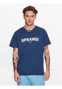 Sprandi T-Shirt SP3-TSM013 Granatowy Regular Fit. Kolor: niebieski. Materiał: bawełna