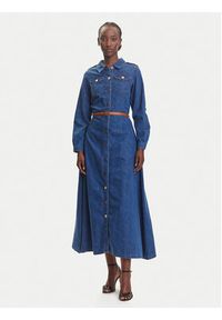 Fracomina Sukienka jeansowa FR25SD4004D417V6 Niebieski Regular Fit. Kolor: niebieski. Materiał: bawełna, syntetyk #4